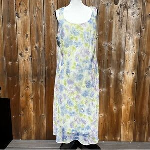 Dressbarn Pastel Spring Floral Sleeveless Maxi Dress